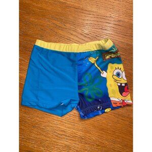SpongeBob SquarePants Toddler Swim Trunks Size 10 Blue & Yellow Polyester